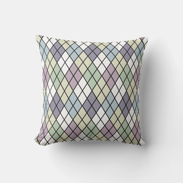 Pastel Diamonds Argyle Kussen (Voorkant)