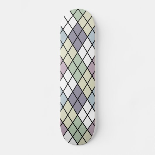 Pastel Diamonds Argyle Skateboard (Voorkant)