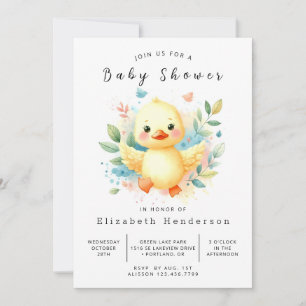 Pastel Digital Duck Baby shower Kaart