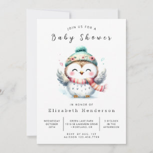 Pastel Digital Owl Baby shower Kaart