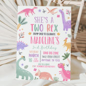 Pastel Dinosaur 2e Invitation Anniversaire Fille D