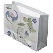 Pastel Dinosaur Groot Cadeauzakje (Voorkant Gekanteld)