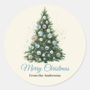 Pastel Disco Bal Sieraad Kerstboom Custom  Ronde Sticker
