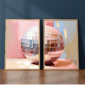 Pastel Disco Ball Split Prints, Pink Aesthetic