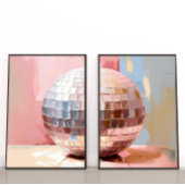 Pastel Disco Ball Split Prints, Pink Aesthetic