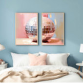 Pastel Disco Ball Split Prints, Pink Aesthetic