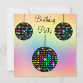 PASTEL DISCO THEME PARTY INVITATION (Devant)