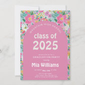 Pastel Ditsy Floral Graduation Invitation Editable (Devant)
