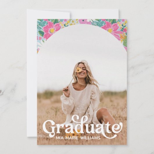 Pastel Ditsy Floral Graduation Invitation Editable (Dos)