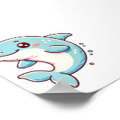 Pastel Dolfijn Design, Zachte Kleur Dolfijn Art Poster (Hoek)