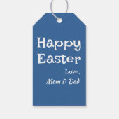 Pastel Donkerblauw Paaspatroon Cadeaulabel (Achterkant)