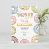 Pastel Donut Anniversaire Invitation - Ne Voulez P (Debout devant)