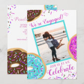 Pastel Donut Engagement Party Kaart (Voorkant / Achterkant)