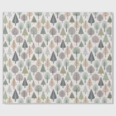 Pastel Doodle Christmas Tree Holiday Pattern Cadeaupapier (Vlak)