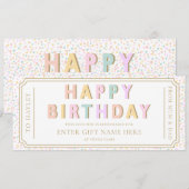 Pastel Dot Bonne Carte Cadeau Anniversaire (Devant / Derrière)