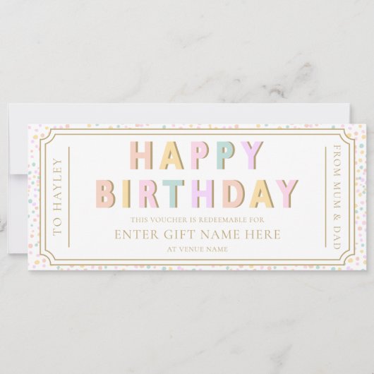 Pastel Dot Bonne Carte Cadeau Anniversaire (Devant)