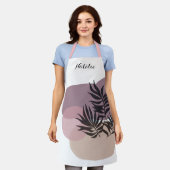 Pastel doux Abstrait blanc tropical tablier (Porté)