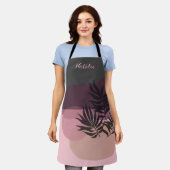 Pastel doux Abstrait rose et gris tablier tropical (Porté)