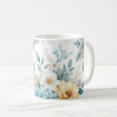 Pastel doux Floral Bleu Dahlia Mug (Devant droit)