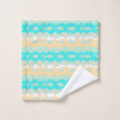 Pastel doux Turquoise Beige moderne Motif du Ciel (Gant de toilette)