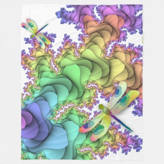 Pastel Dragonflies Fleece Blanket (Voorkant)