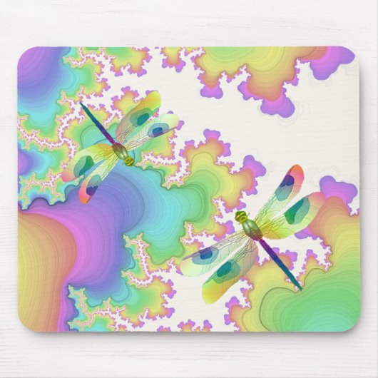 Pastel Dragonflies Mousepad Muismat (Voorkant)