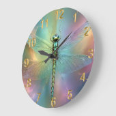 Pastel Dragonfly Fractal Art, Grote Klok (Hoek)