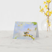 Pastel Dragonfly Note Kaart (Gele Bloem)