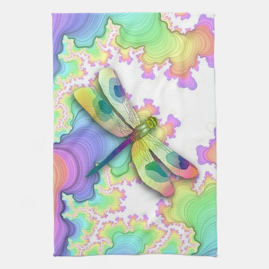 Pastel Dragonfly Serviette de cuisine (Vertical)