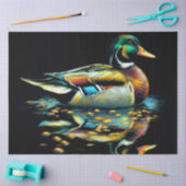 Pastel Drawing Duck op Water Tissuepapier (Craft)