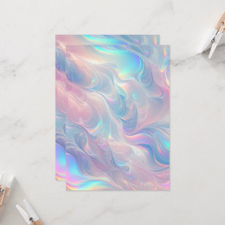 Pastel Dreamscape: Holografische Whirl Notitieboek Kaart