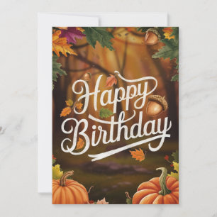 Pastel Dreamy Cozy Herfst Herfst Happy Birthday Kaart