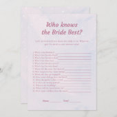 Pastel Dreamy Wie kent de Bruid Beste Spel Kaarten (Voorkant / Achterkant)