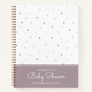 Pastel Driehoek Doodle   Baby shower Gastenboek Notitieboek