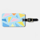 Pastel driehoeken op Bord blauw Bagagelabel (Voorkant horizontaal)