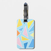 Pastel driehoeken op Bord blauw Bagagelabel (Achterkant verticaal)