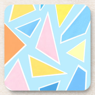 Pastel driehoeken op Bord blauw Bier Onderzetter