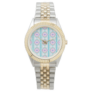 Pastel Droom Boho Geometrische Kaleidoscoop Horloge