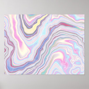 Pastel Droom Marmeren Golven Poster