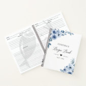 Pastel Dusty Blue Floral Recette Livre (Intérieur)