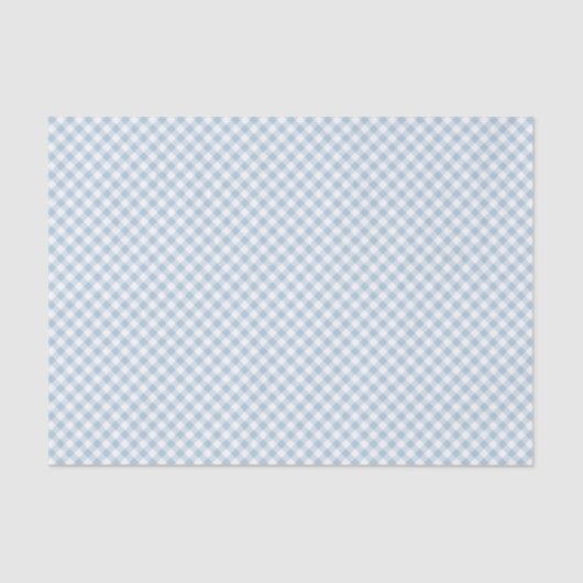 Pastel Dusty Blue Small Gingham Tissuepapier (Voorkant)