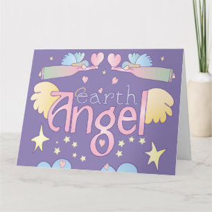 Pastel Earth Angel Kaart - Sterren, vleugels en ha