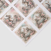 Pastel Easter Bunnies for Shells  Decoupage Tissuepapier (Detail)