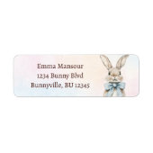 Pastel Easter Bunny Retouradres Etiket (Voorkant)
