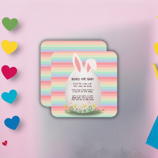 Pastel Easter Egg Bunny Baby shower Informatiekaartje