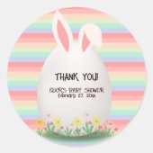 Pastel Easter Egg Bunny Baby shower Ronde Sticker (Voorkant)