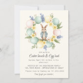 Pastel Easter Egg Wreath Bunny Invitation (Devant)