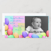 Pastel Easter Eggs Baby Faire-part (Devant / Derrière)