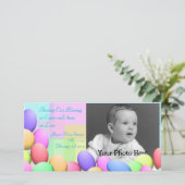 Pastel Easter Eggs Baby Faire-part (Debout devant)