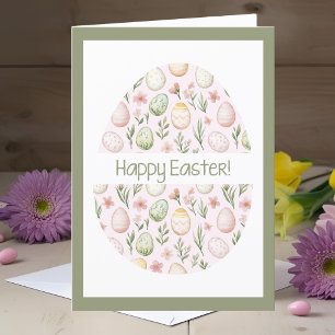 Pastel Easter Eggs Custom Happy Easter Feestdagen Kaart